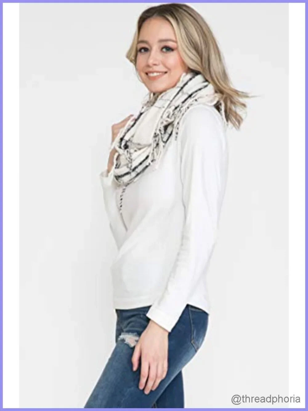 Women's Plaid Infinity Scarf Ultra Soft Warm Circle Loop Winter